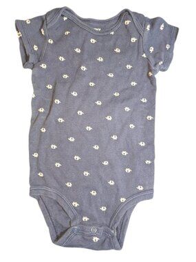 🐲3 FOR $9🦄 Carter's Navy Unisex Elephant Print Short Sleeve Onesie Bodysuit
